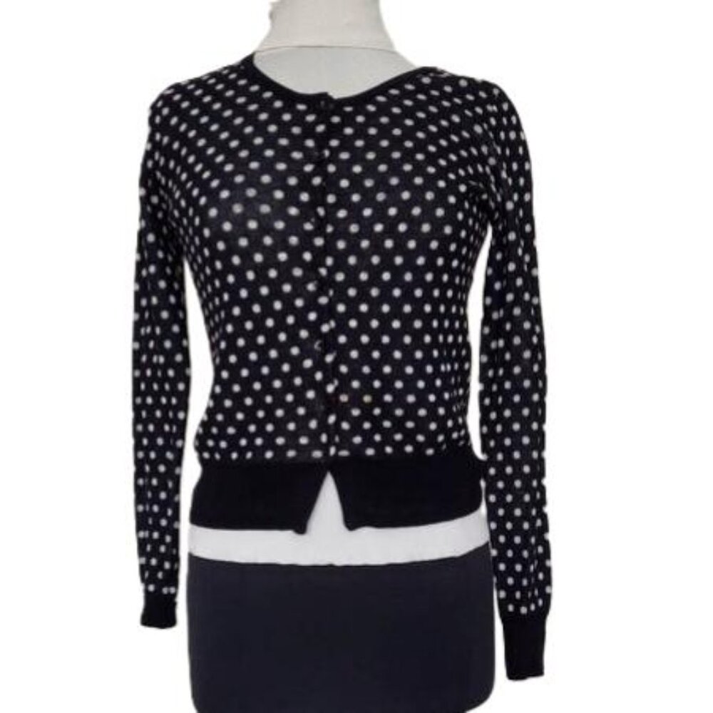 Max Studio polka dot cardigan. Size PS. 100% cotton.